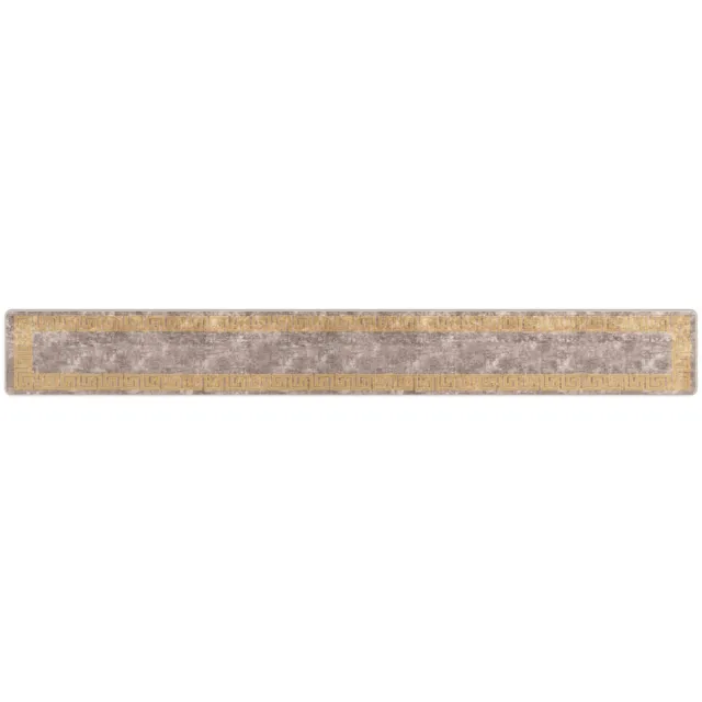 vidaXL Tapijt - Runner - MARSA - Grijs - en - Goud - 50 - x - 400 - cm - Polyester - en - PVC