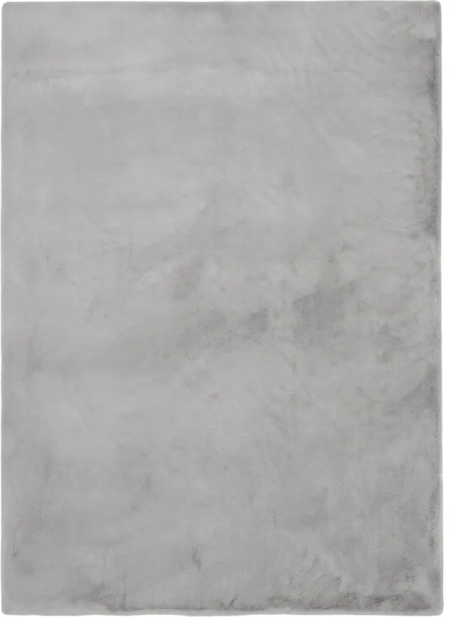 Padiro pluizig hoogpolig vloerkleed 120 x 170 cm - lichtgrijs - modern effen ontwerp - voor vloerverwarming - van polyester en katoen