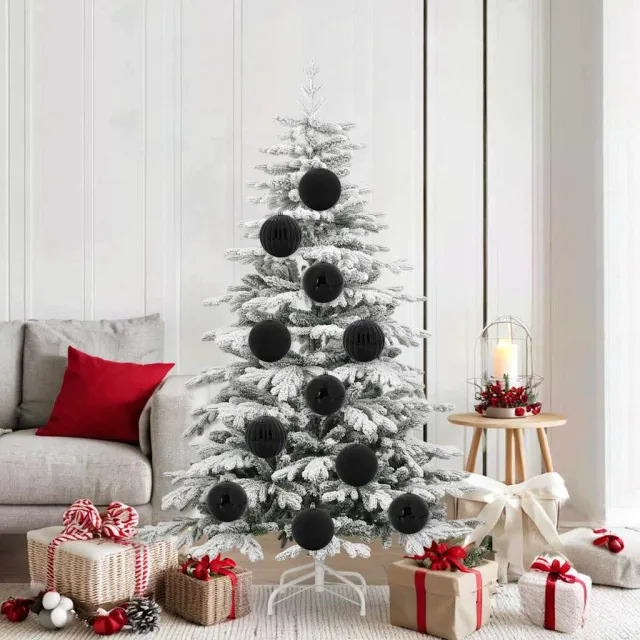 vidaXL Kerstbal Set XL 9 st Zwart Dia. 15 cm Kunststof