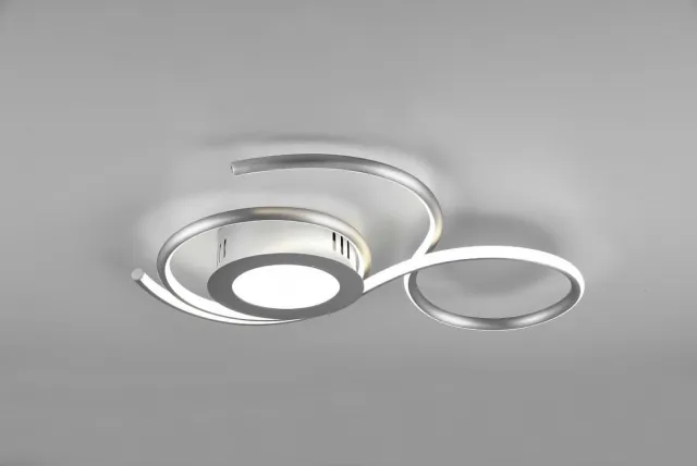 Trio JIVE - Plafondlamp - Nikkel mat - incl. 1x SMD 36W - Licht apart schakelbaar - Afstandsbediening - Geintegreerde dimmer - Traploos instelbare lichtkleur - Nachtlampje - Wand- en plafondmontage - Lichtbron niet vervangbaar