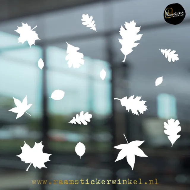 S&D RSW Raamstickers herfstbladeren WIT