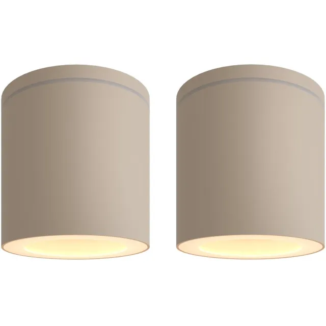 LEDVION 2 stuks LED opbouwspot IP54 beige GU10 fitting zonder lichtbron
