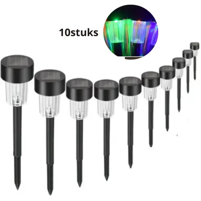 Bovista Tuinverlichting - Tuinlampen - Buitenverlichting - Tuin Verlichting - Led Lamp - Licht - Op Zonneenergie - LED - Veelkleurig - 10 stuks