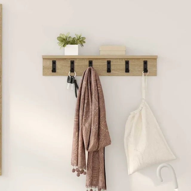 vidaXL Wandgemonteerde kapstok Sonoma Eiken 60 x 10,5 x 10,5 cm Beige