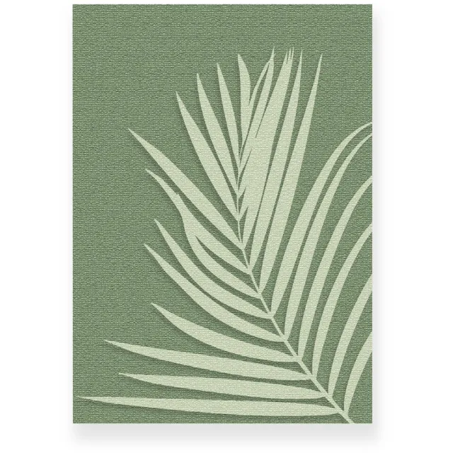 Yisual Aluminium plaat 30x40 cm - Poster - Palmblad - Canvas Look - Groen - Lichtgroen - Minimalistisch - Botanisch - Muurdecoratie - Wanddecoratie