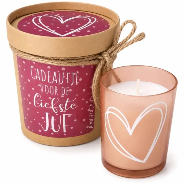 Memories Are Timeless Kaarsje Juf Cadeau - Kaars in Potje - Bedankje voor de Liefste Juf