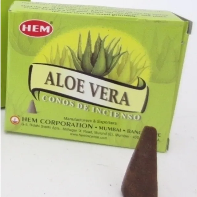 HEM Wierook kegeltjes Aloe Vera - 10x st - huisgeur - ontspannende geur - Kalmerend Multi