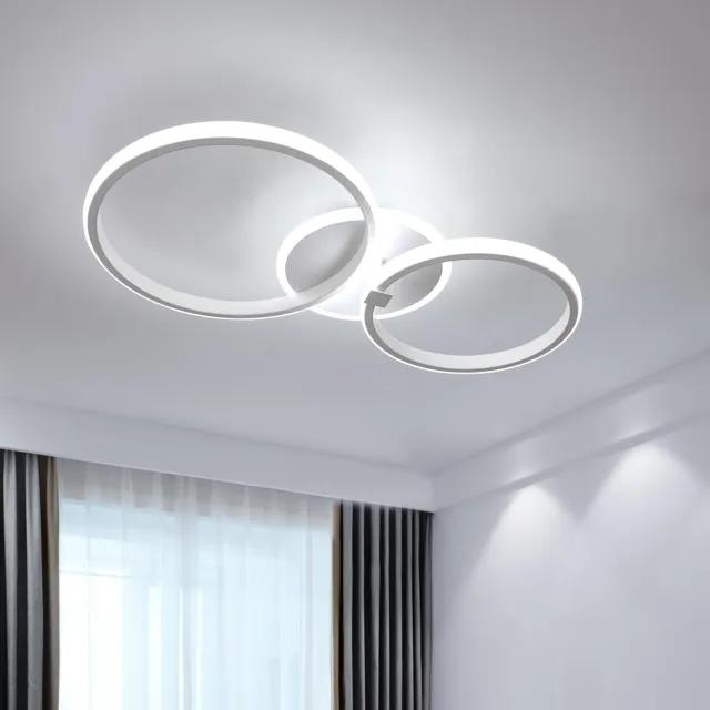 Riserva Modern Eenvoudig - Plafondlamp - Wit - 42W LED - 6500K Koud Wit Licht - Woonkamer & Slaapkamer