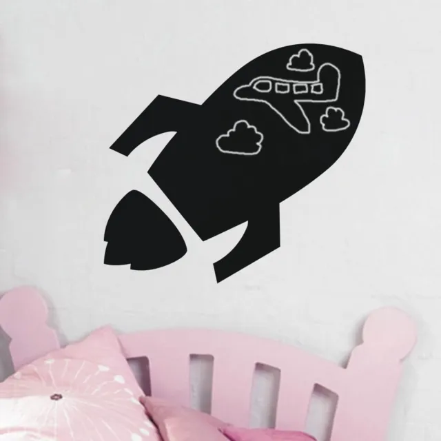 Ambiance Sticker Schoolbordsticker - uitwisbare zelfklevende muurstickers - RUIMTERAKET - 50x55cm Multi color