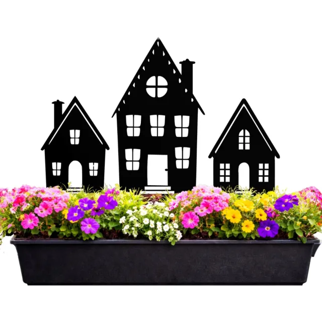 Anwicar Tuin Decoratie Buiten Zwart 25x45x1,5 cm - Tuinhuis Decorat - Tuinversiering - Metaal Tuindecoratie
