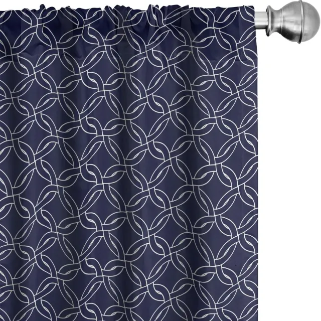 ABAKUHAUS Navyblauw Gordijnen – Microvezel 2x75x175 cm Marineblauw