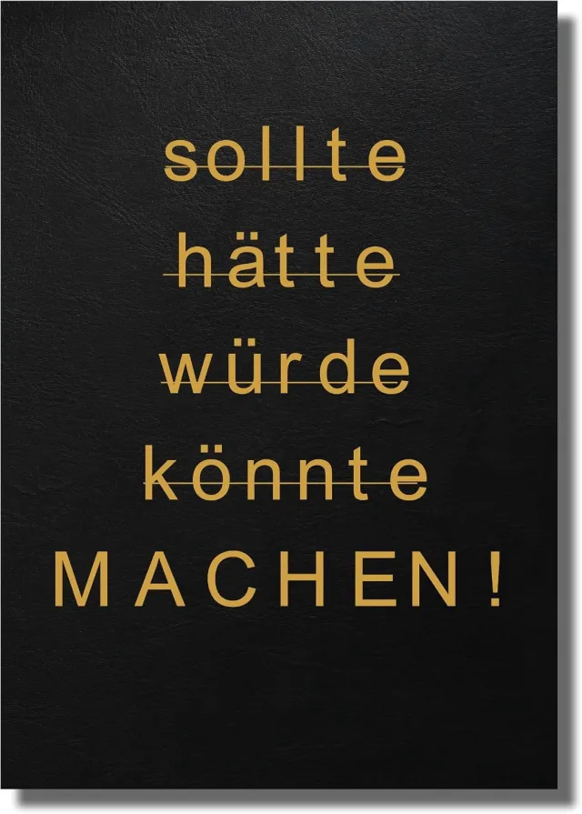 CleanSports Motiverende Poster DIN A2: "Zou, Had, Kon, Zou - Doe!" voor Kantoor & Thuis