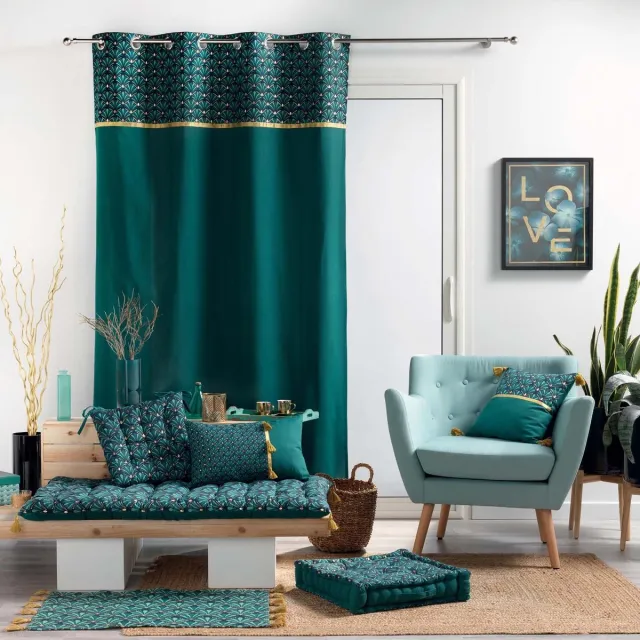 HomeMaison Art Deco gordijn Blauw