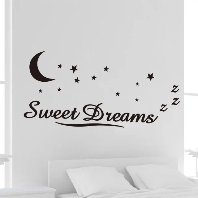 Muurstickers.com Muursticker tekst 'Sweet dreams' 120x62 zwart