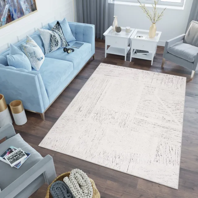 Tapiso Lotus Vloerkleed Laagpolig Beige Woonkamer Modern Tapijt
