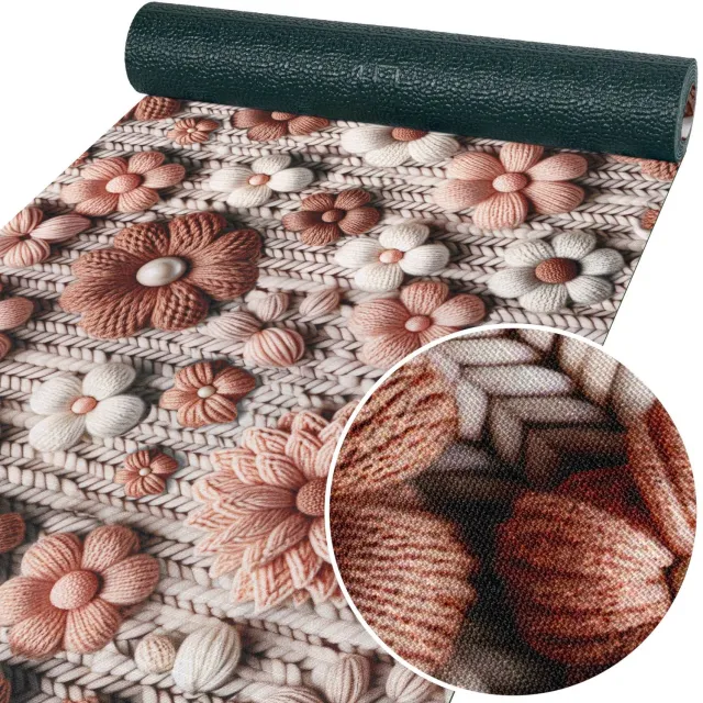ANRO Keukenloper Novara Bloemen Oudroze 140x52cm – Antislip Gangloper Tapijtloper 3 mm Laagpolig