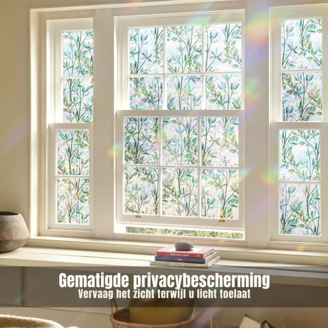 Gtb "GTB® Raamfolie Glas in Lood - Raamfolie Zelfklevend - Raamfolie - Mat - ‎200cm x 30cm x 0.01cm " Wit