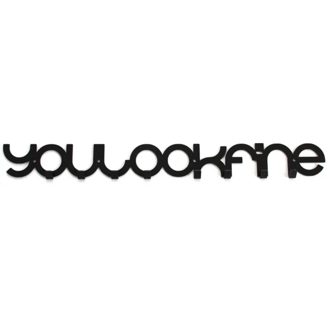 Decorizzly® Decorizzly You Look Fine - Kapstok - Stalen Haken - 700mm Zwart