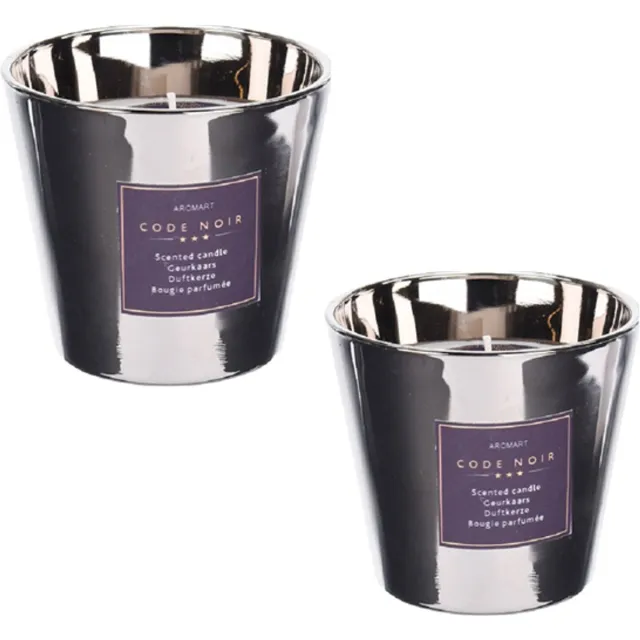 H&S Decoration Kaars - geurkaarsen - geurkaarsen geschenkset - per 2 stuks zilver