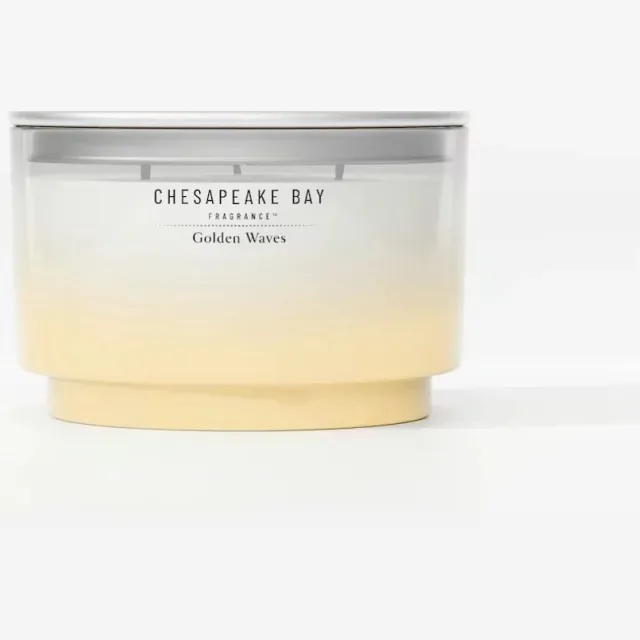 Chesapeake Bay Fragrance - Golden Waves 3-Wick Geurkaars - 36 branduren Geel