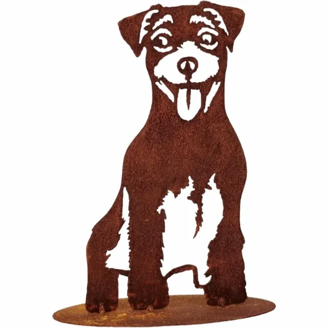 Dream-Garden Tuinbeeld Bozz de Langharige jack Russel Frame 30 cm roest bruin