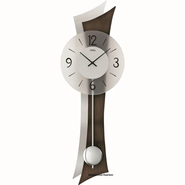 AMS 7425/1 Pendeluhr - Serie: AMS Wanduhren Mocca