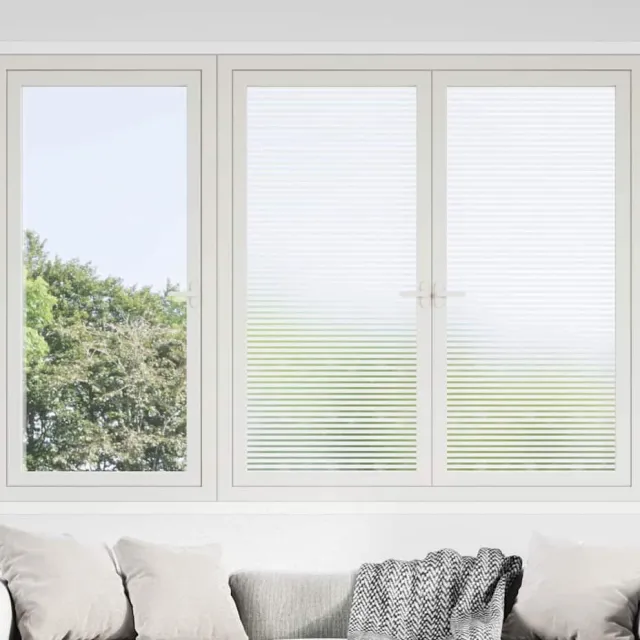 vidaXL Zelfklevende Raamfolie Gesatineerde strepen 90 x 1000 cm PVC Wit