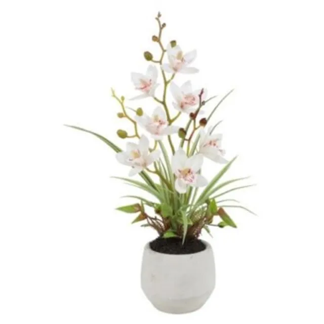 Countryfield Kunstplant Cymbidium Orchidee wit