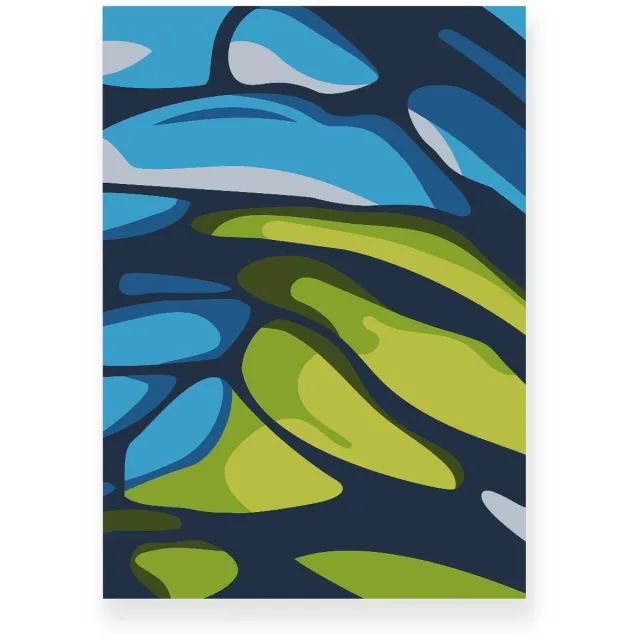 Yisual Poster 20x30 cm - Vlindervleugel Detail - Blauw - Groen - Modern - Organisch - Muurdecoratie - Wanddecoratie