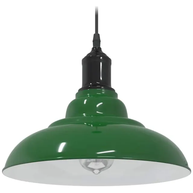 vidaXL Hanglamp in hoogte verstelbaar E27 Ø31 cm metaal glanzend groen