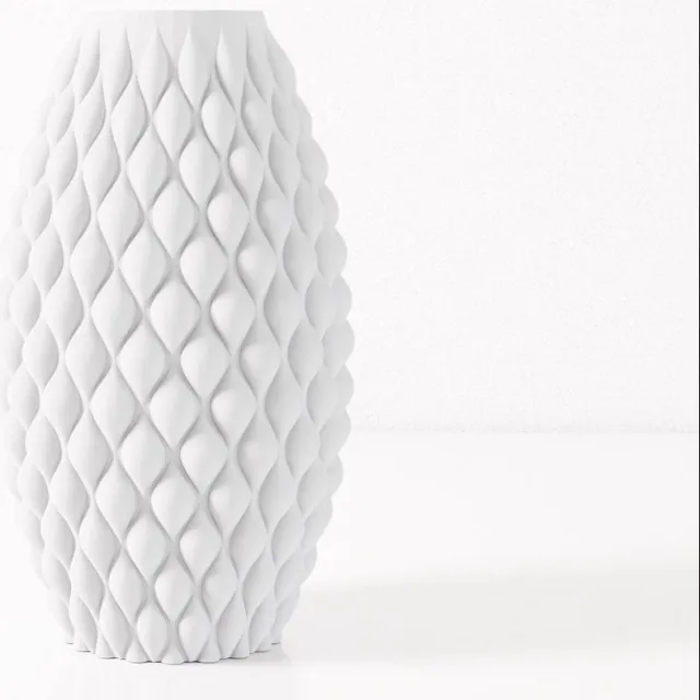 Fleuriek vaas AMELIA - Wit H50 cm - Grote vaas met bolvormig patroon - Moderne vloervaas voor woonkamer of hal - Luxe uitstraling