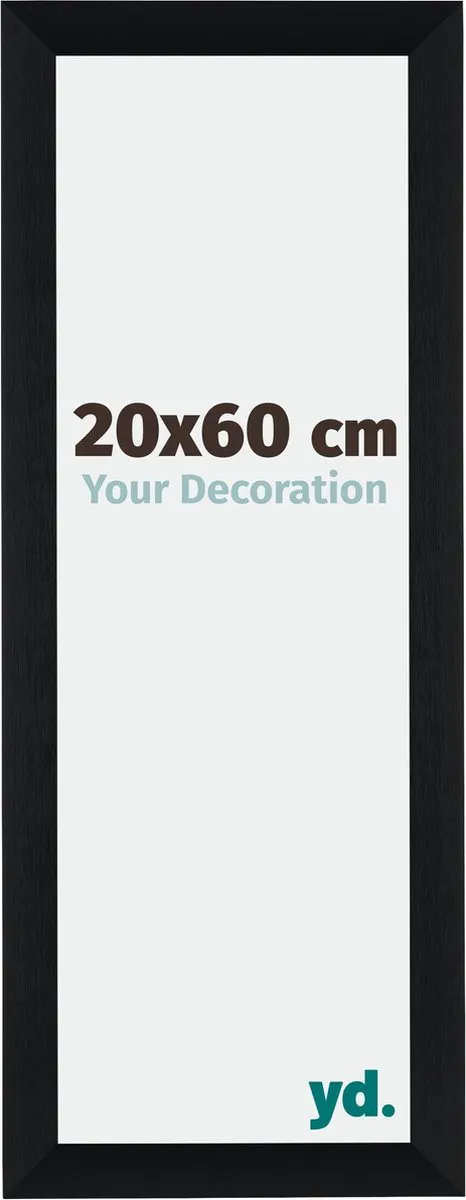 yd. Your Decoration - Fotolijst 20x60 cm - Aluminium - Zwart Geborsteld - Tucson