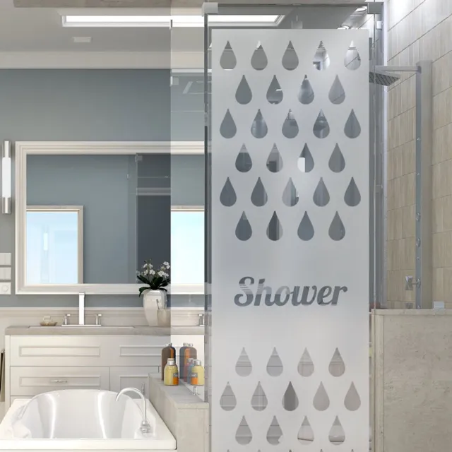Ambiance Sticker Privacy raamfolie - DOUCHE - Zelfklevende raamfolie voor douchedeuren en ramen - 150x45cm Transparant