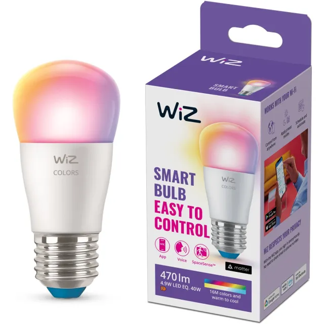 WiZ Kogellamp - Gekleurd en Wit Licht - Slimme LED Verlichting - E27 fitting - 40W - Mat - Wi-Fi