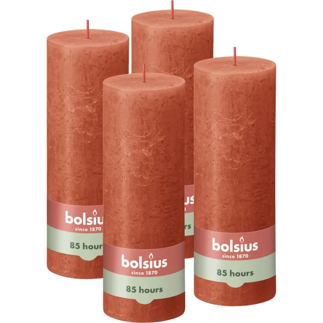 Bolsius Rustieke Kaars - 4 Stuks - Oranje - 19cm - Halloween