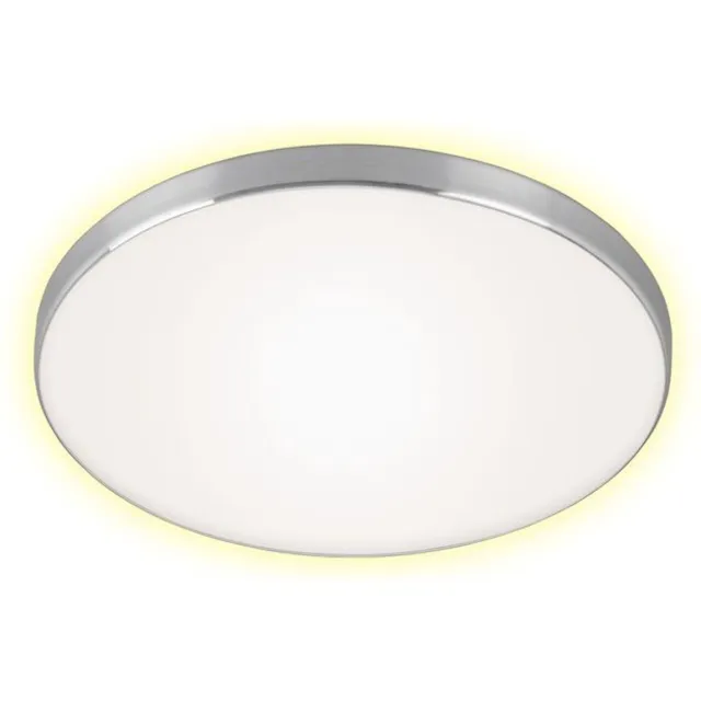 B.K.Licht Briloner Leuchten Plafondlamp Backlighteffekt 18W LED plastic wit-alu wit aluminium