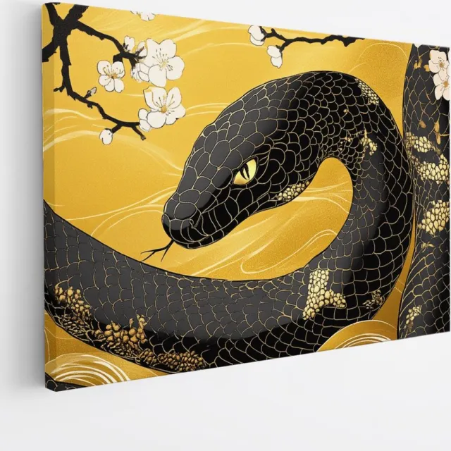 Saammp Canvas Schilderij - Slang - Natuur - Dieren - 150x100 - Foto op canvas - Wanddecoratie - Muurdecoratie Woonkamer - Slaapkamer decoratie - Canvas Print Multicolor