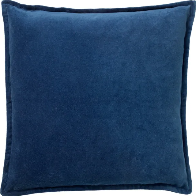 Dutch Decor CAITH - Kussenhoes 50x50 cm - 100% katoen velvet - Insignia Blue - donkerblauw - met rits - zonder binnenkussen Marineblauw