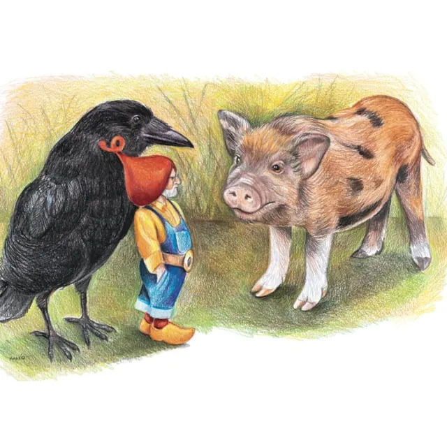 Studio Joosten Kabouter Winslow en het varken - Poster - 70 x 100 cm Multicolor