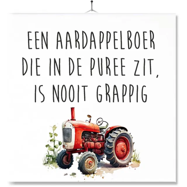 MC Living Tegel Met Opdruk | Boeren | Boer | Agrarier | Een aardappelboer die in de puree zit Multi-Color