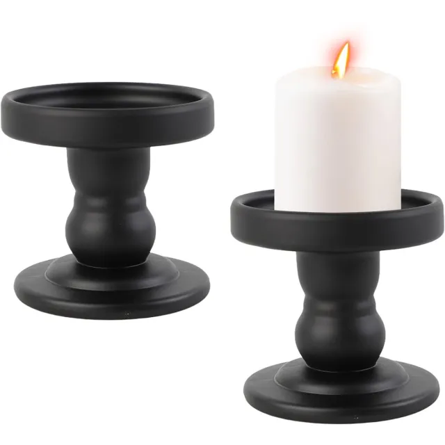Unyqoos Set van twee elegante zwarte glazen kandelaars voor sfeervolle decoratie