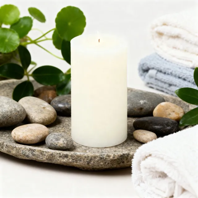 arti casa Rustieke Stompkaars - Ongeparfumeerd - Langdurige Brandtijd - Sfeervol Woonaccessoire voor in Huis - Decoratieve Kaars - Afmeting Ø7 x H13 cm - Kleur Wit