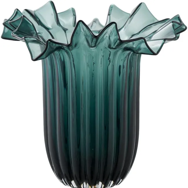 House Nordic Lykke vaas mondgeblazen glas donkergroen.