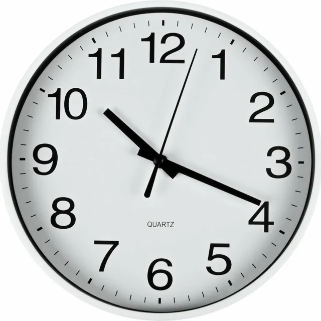 Benson Wandklok/muur klok - wit - kunststof - Dia 20 cm - 1x AA-batterij - modern