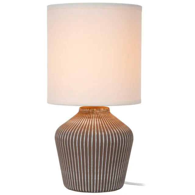 Lucide linnen tafellamp - taupe