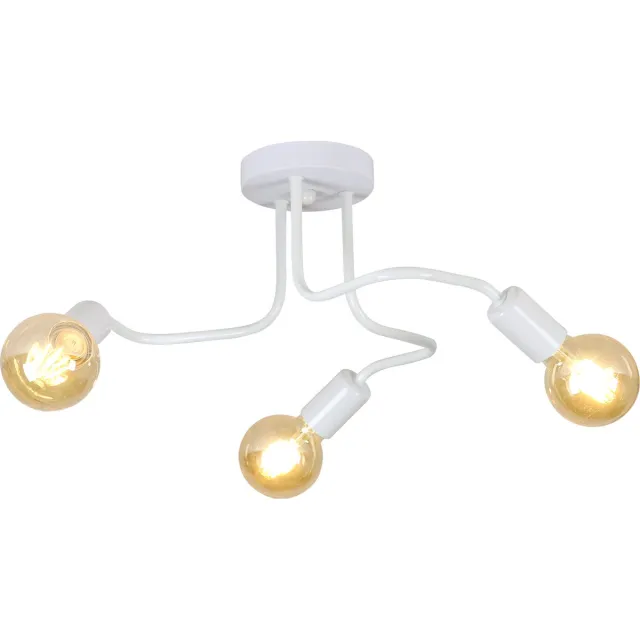 Haobosic 3-Lichts Industriële Vintage Hanglamp -Wit-IJzer-E27 Lampvoet - Dia 42 cm (Lamp niet inbegrepen) Wit Diameter 42 cm