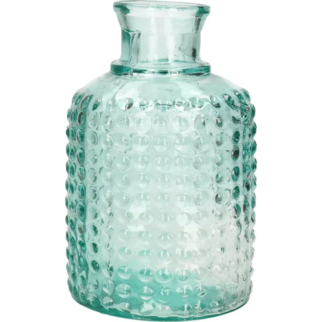 Atmosphera bloemenvaas Luneville - Apotheker Fles model - transparant - gerecycled 3D glas - 20 x 12 cm