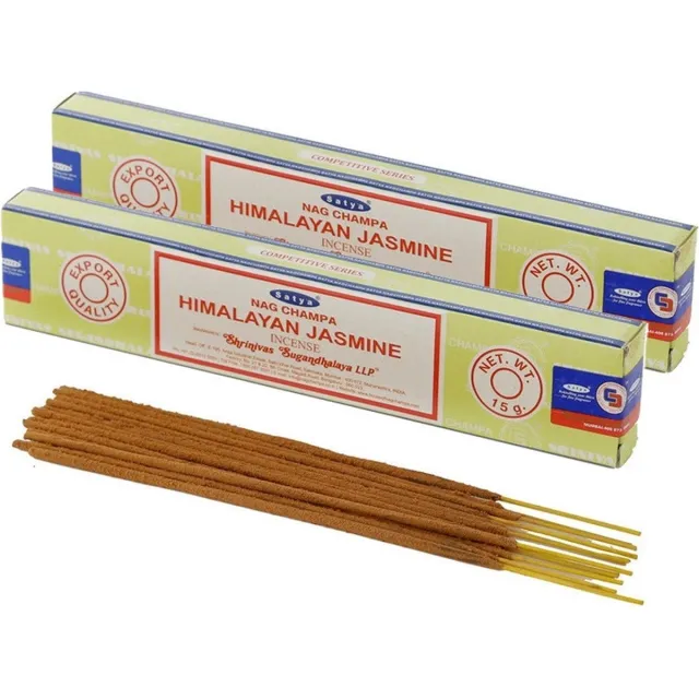 Satya Nag Champa wierrook stokjes Jasmijn geur - 30x - Lichaam in balans - Meditatie - staafjes van 21 cm - 30 minuten Multi