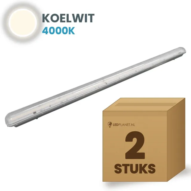Tsong TL armatuur Tri Proof 1500mm 2 stuks - 45W 9000lm - Koelwit 4000K - Koppelbaar - IP65 - 230V