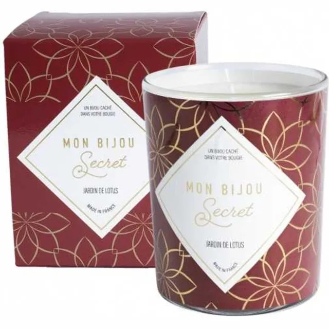 Troli geurkaars Lotus Garden met verrassingssieraad CCOFL100 - tot 40 branduren, 9 x 7,5 cm wit